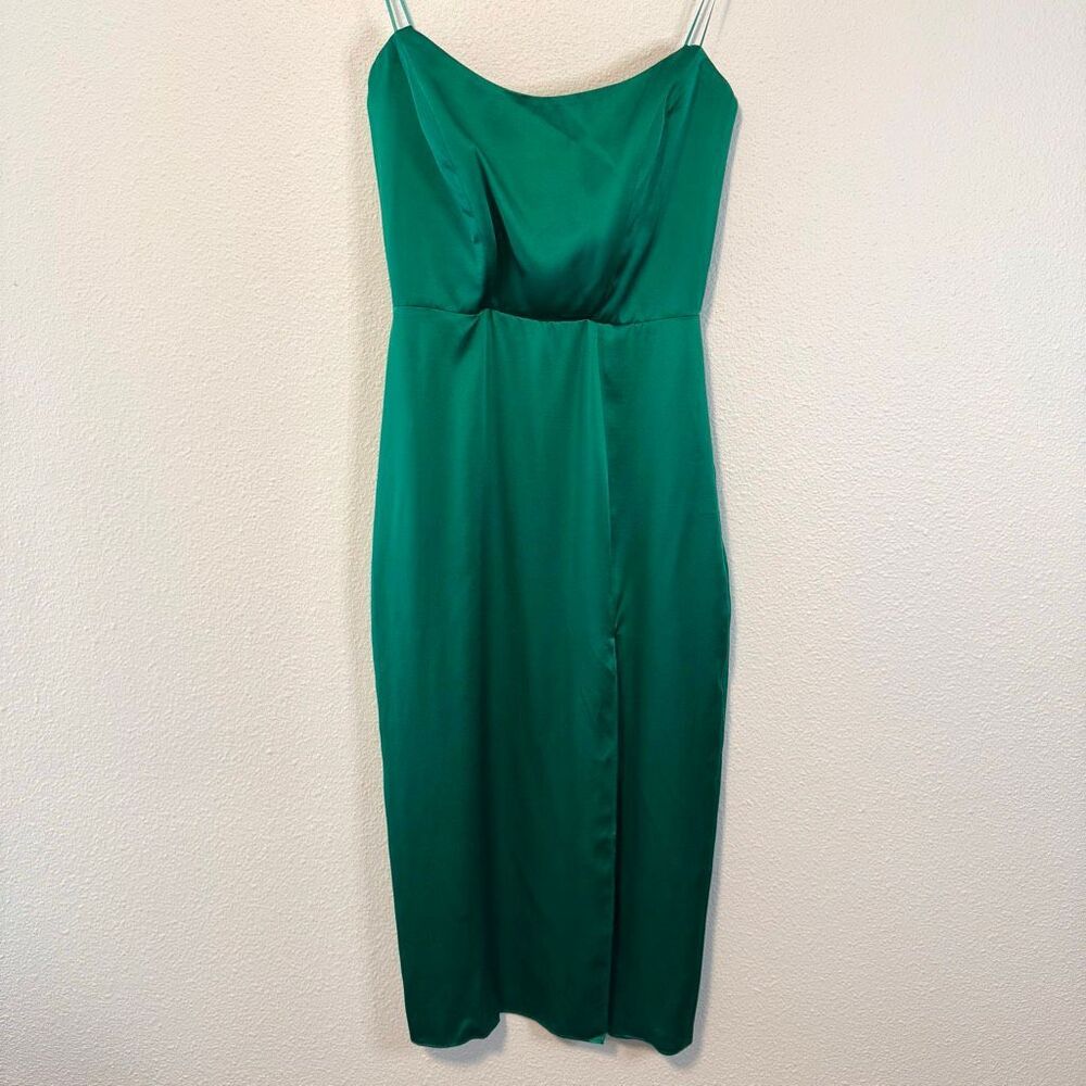 Amanda Uprichard‎ Chamberlain Green Strapless Dress 100% Silk Size XS